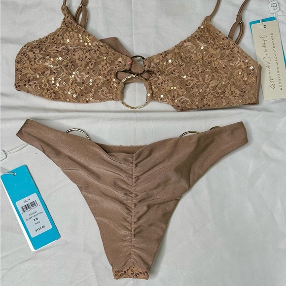 Beach Bunny Nude Textured Triangle Bikini Swimwear - Picture 5 of 9